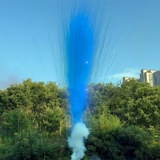 Дневной салют СУ0100312 Blue smoke mine with crackling (1,2